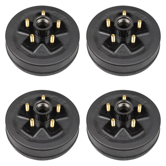 Lippert 3,500-lb tandem axle self-adjusting electric brake & 10-inch drum hub kit, 5-on-4.5, Dexter AL-KO compatible
