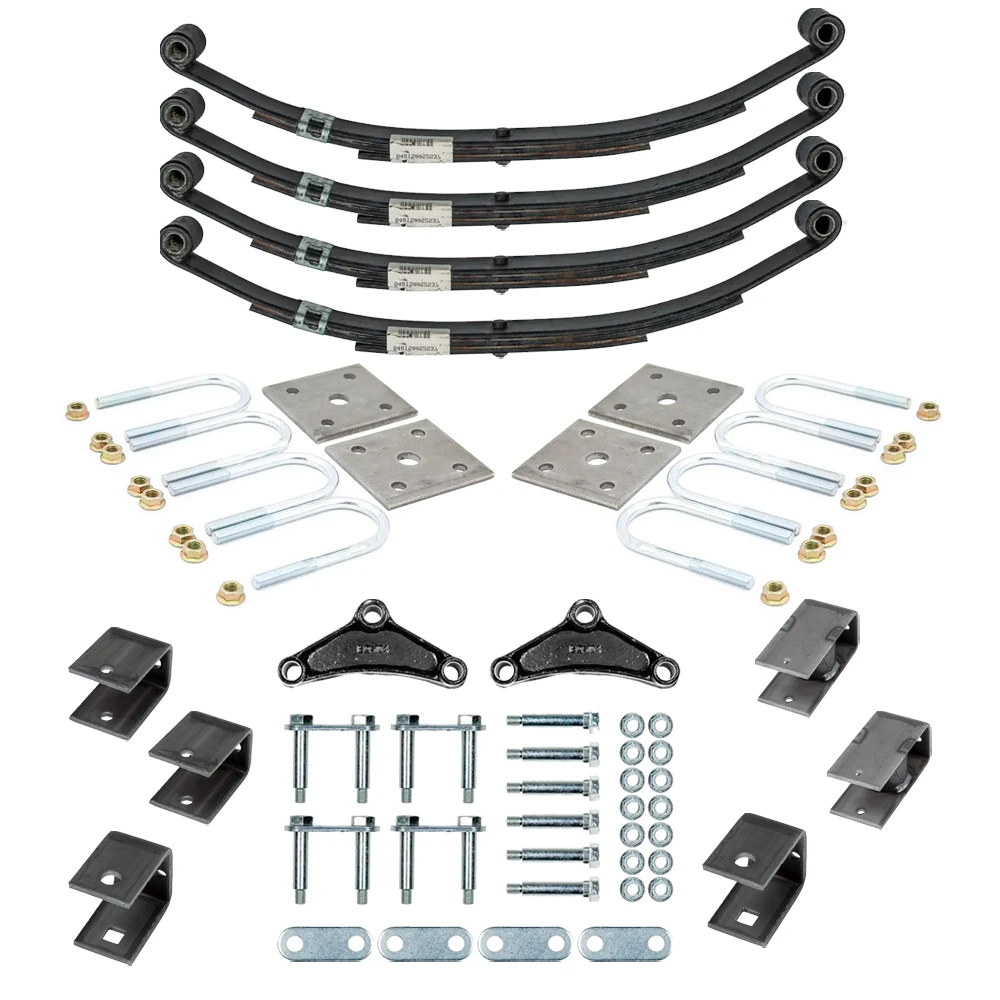 Lippert 3,500 lb tandem axle suspension kit with 21 inch leaf springs, equalizer, hangers, and hardware