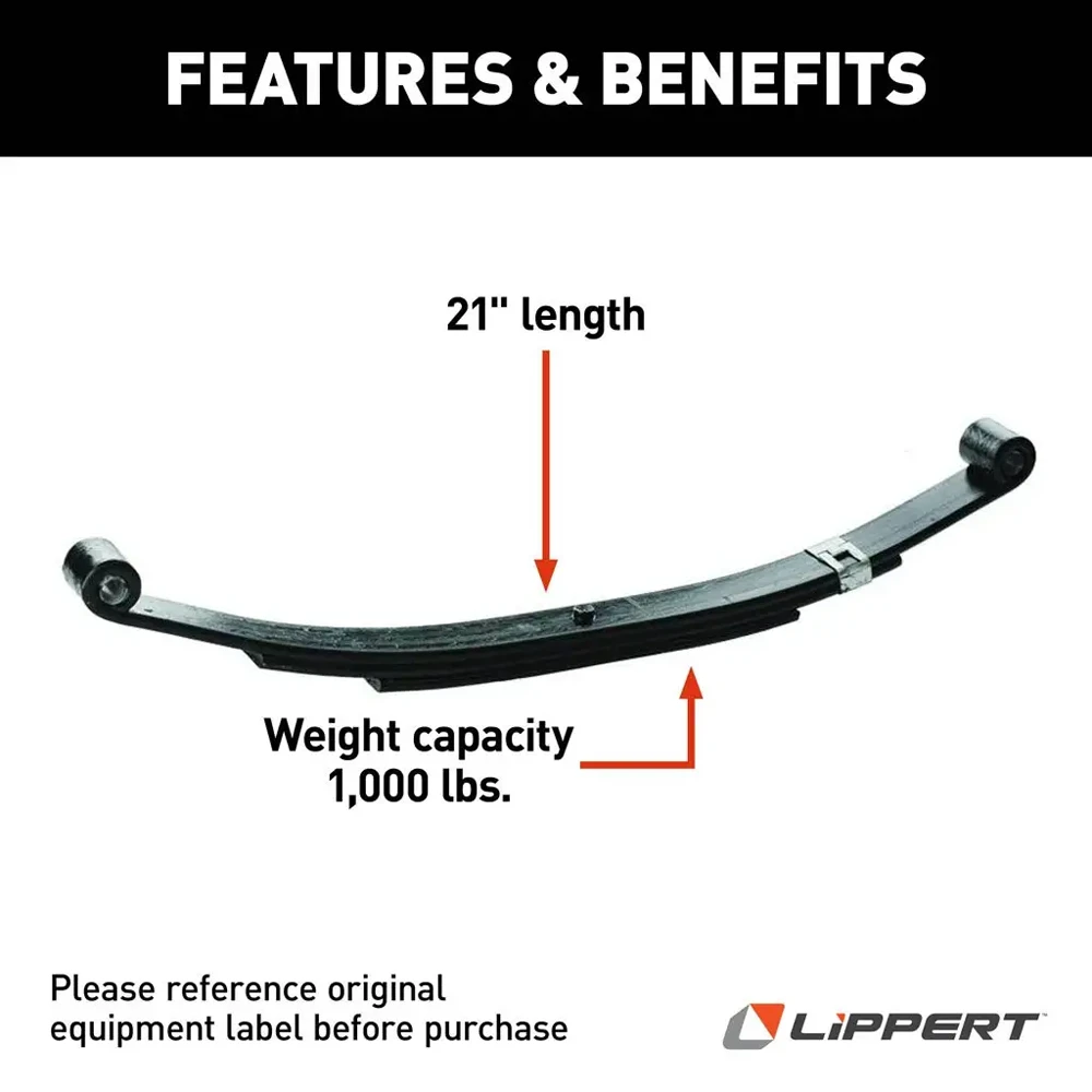 Lippert Tandem 21" Double-Eye Leaf Spring Set (4-Pack), 1,000 lbs. for RV or Trailer