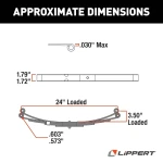 Lippert Double-Eye Leaf Springs 24-Inch 1,250 lbs, Compatible with Dexter, Alko
