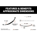 Lippert Triple Axle Suspension Kit 2.375" Tube 35" Spacing with 2,200 lb Leaf Springs