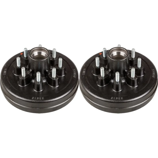 Lippert 12‑inch self‑adjusting electric brake assemblies & bare drum hubs, Dexter compatible, 8‑on‑6.5 bolt pattern, 7K axle