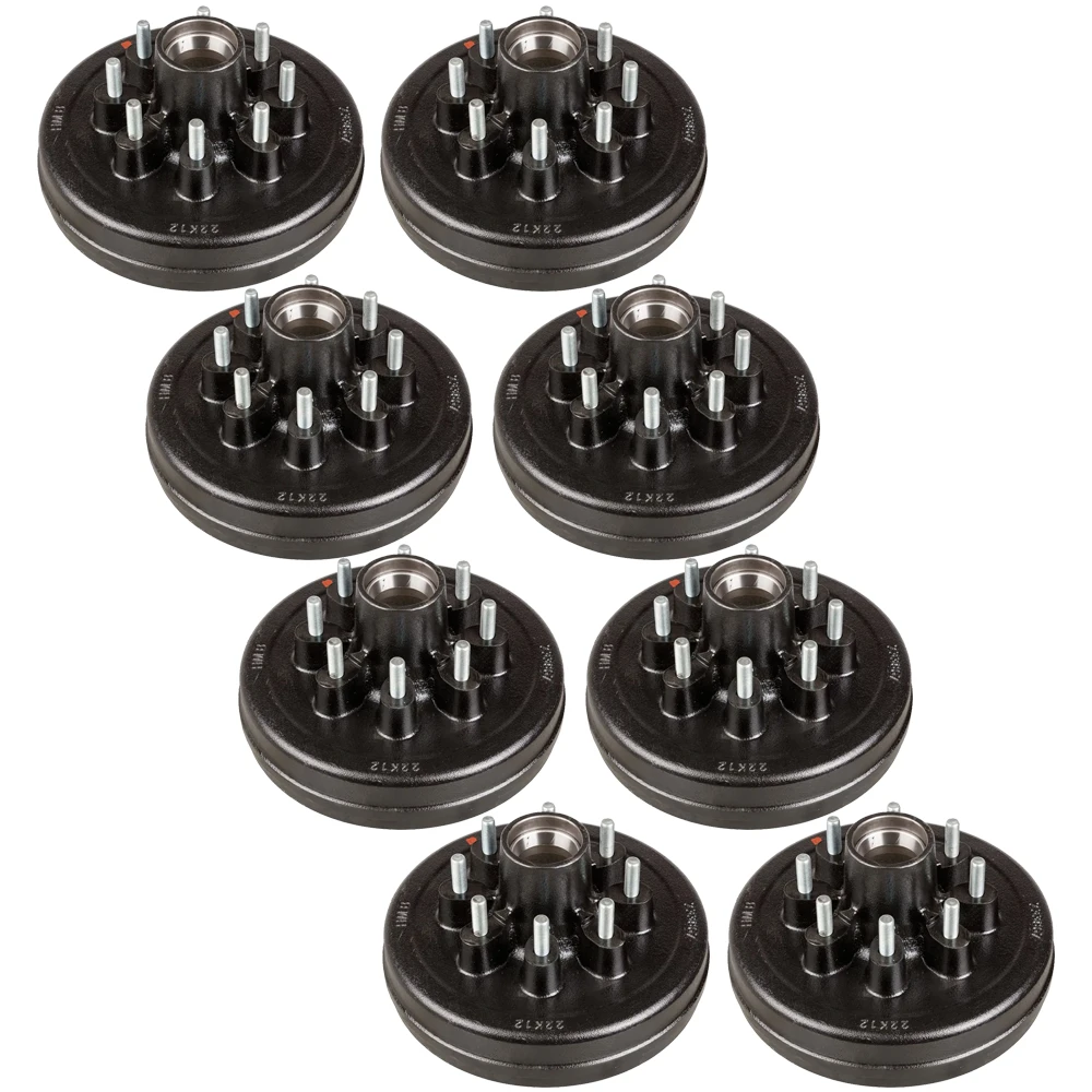 Lippert 12 inch electric brake assembly & 8‑on‑6.5 inch drum hub kit for 7,000 lb quad‑axle trailers – Dexter & Alko compatible