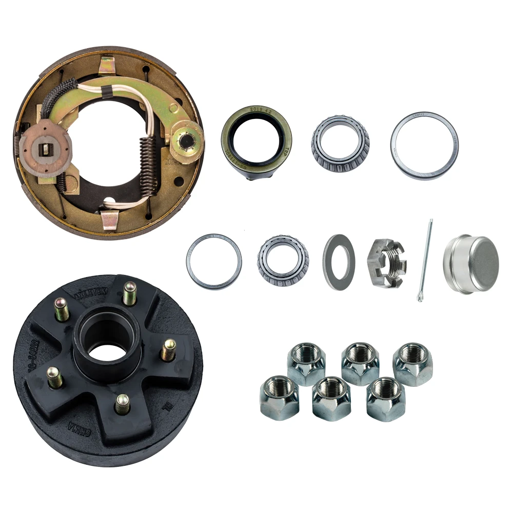 Lippert 7x1.25 2,200-lb Left Electric Brake & Hub Kit – 5 on 4.5 – Spindle, Dust Cap, 6-Pack Lug Nuts