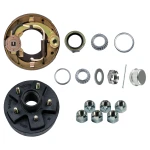 Lippert 7x1.25 2,200-lb Left Electric Brake & Hub Kit – 5 on 4.5 – Spindle, Dust Cap, 6-Pack Lug Nuts