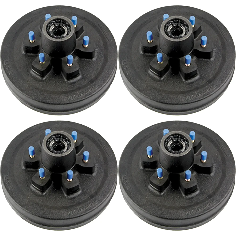 Lippert 10 inch self-adjusting electric trailer brake and fully assembled pre-greased hub drum kit for 4,400 lb tandem axles, 6 on 5.5 bolt pattern, Dexter compatible