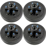 Lippert 10 inch self-adjusting electric trailer brake and fully assembled pre-greased hub drum kit for 4,400 lb tandem axles, 6 on 5.5 bolt pattern, Dexter compatible