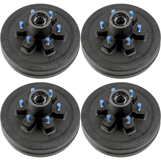 Lippert 10 inch self-adjusting electric trailer brake and fully assembled pre-greased hub drum kit for 4,400 lb tandem axles, 6 on 5.5 bolt pattern, Dexter compatible