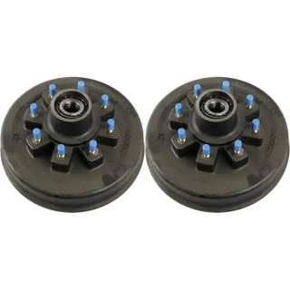 Lippert 8K 12.25×3.38 electric brake assemblies & 8-on-6.5 grease hubs kit