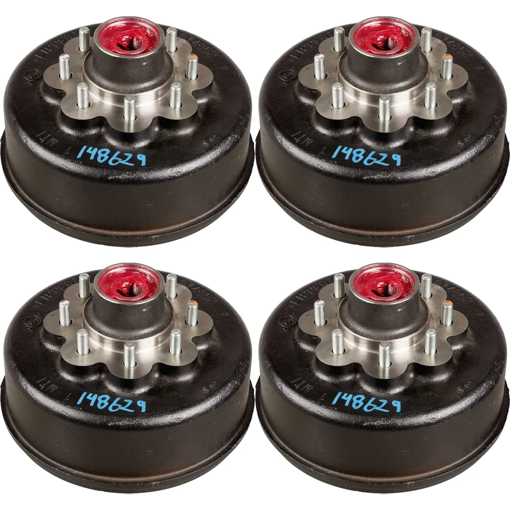 Lippert 8 K Tandem Axle Brake Drum & Hub Assembly 8 on 6.5 9/16 Studs – Set of 4, Dexter & AL-KO Compatible