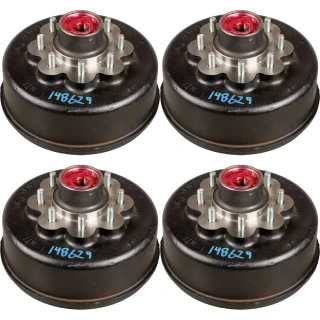 Lippert 8 K Tandem Axle Brake Drum & Hub Assembly 8 on 6.5 9/16 Studs – Set of 4, Dexter & AL-KO Compatible