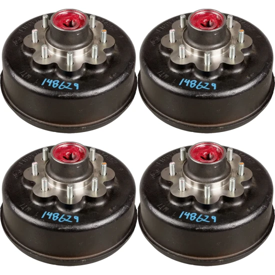 Lippert 8 K Tandem Axle Brake Drum & Hub Assembly 8 on 6.5 9/16 Studs – Set of 4, Dexter & AL-KO Compatible