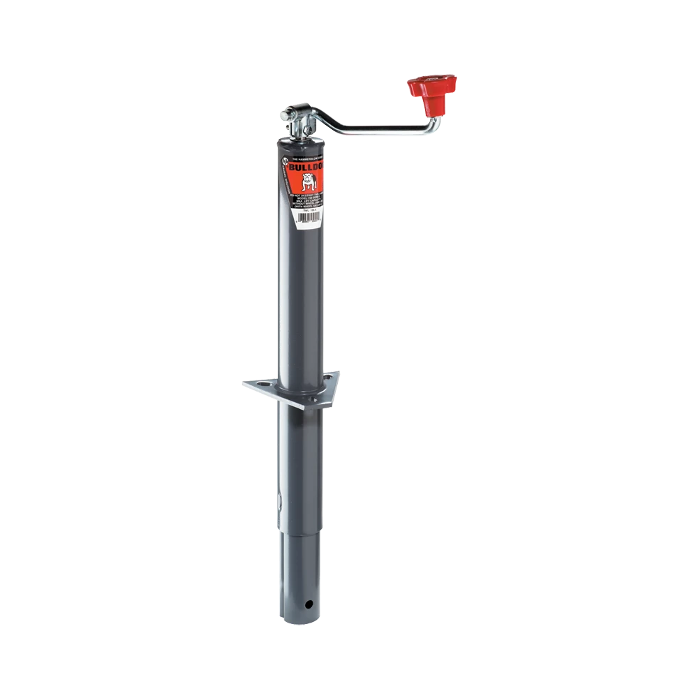 BULLDOG 2K Topwind A‑Frame Round Trailer Jack 15″ Lift with 15K Cast Head Coupler
