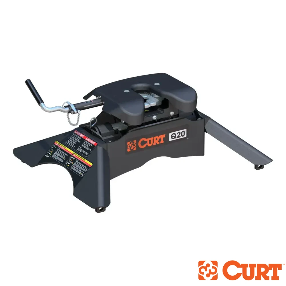 CURT Q20™ 5th wheel hitch 20K GTW double jaw fixed above-bed rails