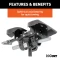 CURT Q20™ 5th wheel hitch 20K GTW double jaw fixed above-bed rails