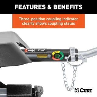 CURT Q20™ 5th wheel hitch 20K GTW double jaw fixed above-bed rails