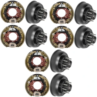 Lippert 10K triple electric brake kit with 8 on 6.5 drums, 12.25 × 3.38 for 10,000-lb axles