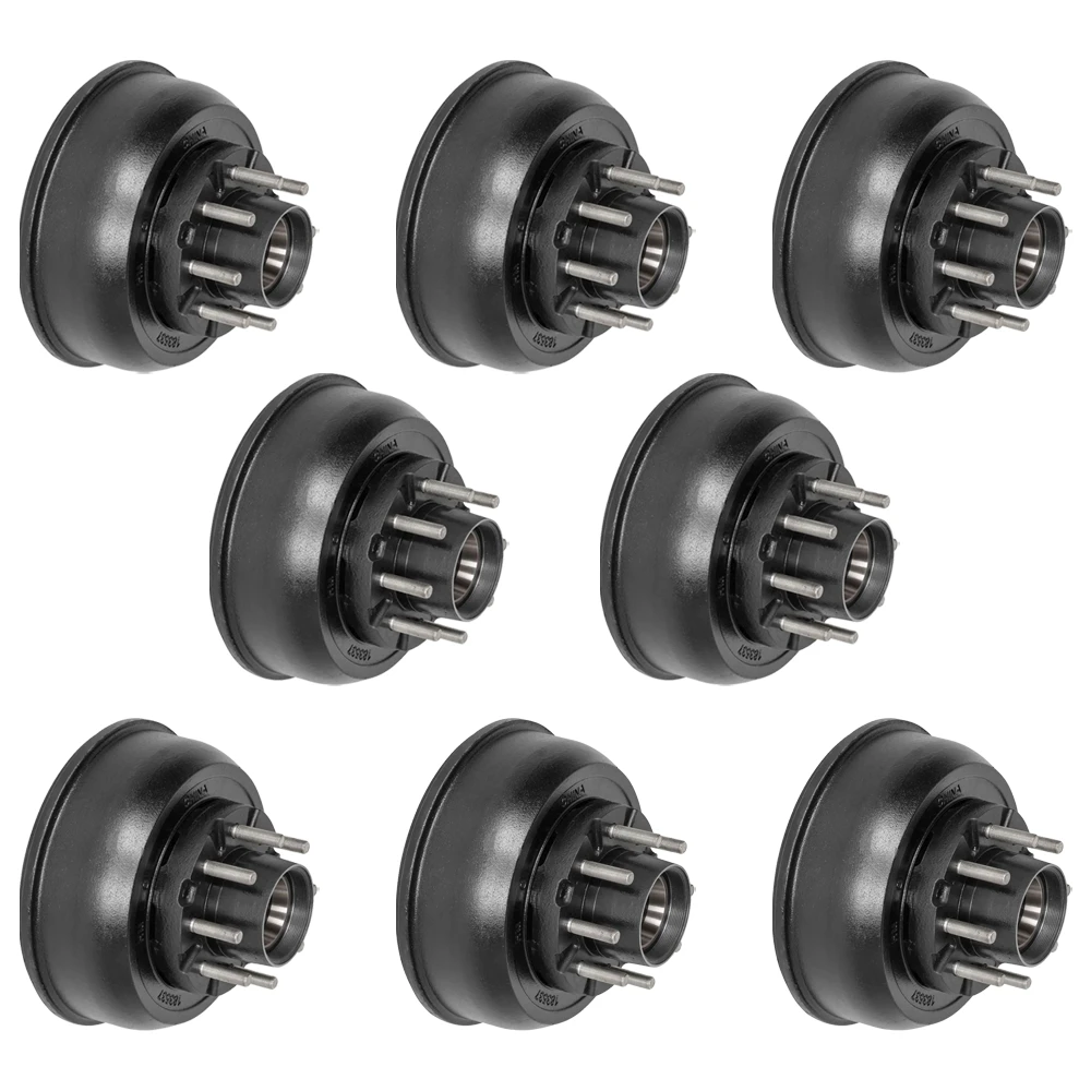 Lippert 10K trailer brake drum kit 12‑1/4 x 3‑3/8 8‑lug 8‑pack Dexter Alko Rockwell compatible