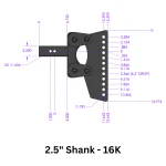 GEN-Y BOSS Torsion-Flex weight distribution hitch shank 6.5″ drop for 2.5″ receivers