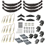 Lippert triple axle suspension kit 3" axle tubes, 4,000 lb leaf springs, long equalizers, hangers, hardware – fits Dexter, Alko, Rockwell