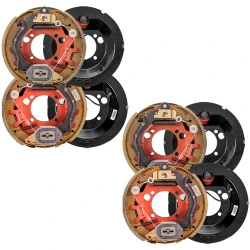 Lippert 4-Pack (2-Pair) 12.25" x 3.38" Electric Trailer Brake Assemblies, Tandem Axle, 8,000 lbs, 4-Bolt Mount – 1-Year Warranty