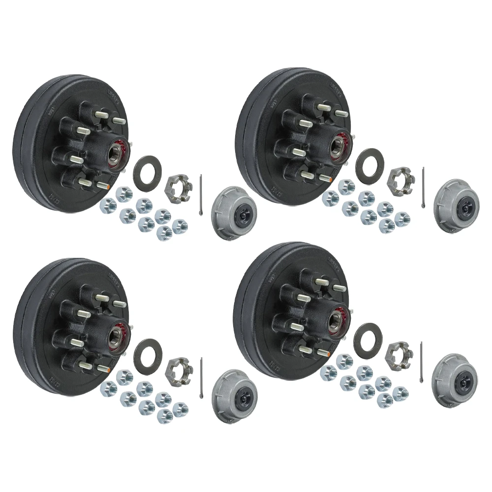 Lippert 7K Pre-Greased 8 on 6.5 Bolt Pattern Hub Assemblies for Tandem Axles - 4 Pack