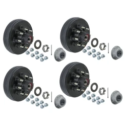 Lippert 7,000-lb Pre-Greased Hub Assemblies (8 on 6.5" Bolt Pattern) – 4-Pack for Tandem Axles