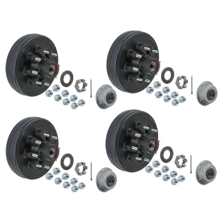 Lippert 7K Pre-Greased 8 on 6.5 Bolt Pattern Hub Assemblies for Tandem Axles - 4 Pack
