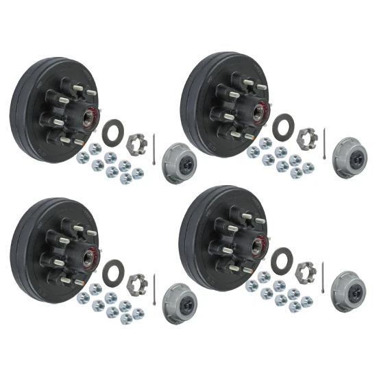 Lippert 7K Pre-Greased 8 on 6.5 Bolt Pattern Hub Assemblies for Tandem Axles - 4 Pack