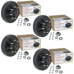 Lippert 7K Pre-Greased 8 on 6.5 Bolt Pattern Hub Assemblies for Tandem Axles - 4 Pack