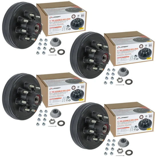 Lippert 7K Pre-Greased 8 on 6.5 Bolt Pattern Hub Assemblies for Tandem Axles - 4 Pack