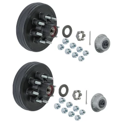 Lippert 7,000-lb Pre-Greased Hub Assemblies (8 on 6.5" Bolt Pattern, 9/16" Studs) – 2-Pack for Single Axle