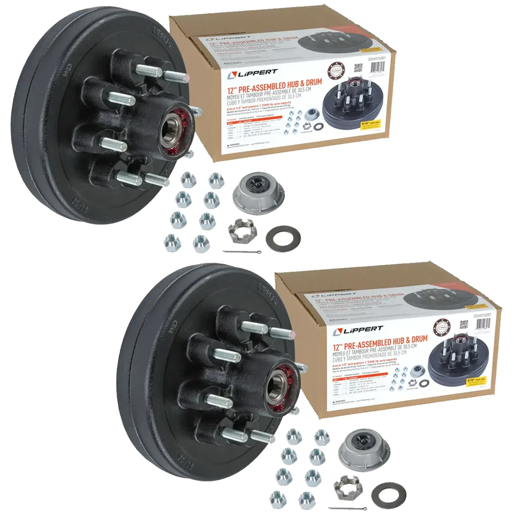 Lippert 7,000-lb Pre-Greased Hub Assemblies (8 on 6.5 bolt pattern, 9/16 studs) 2-Pack