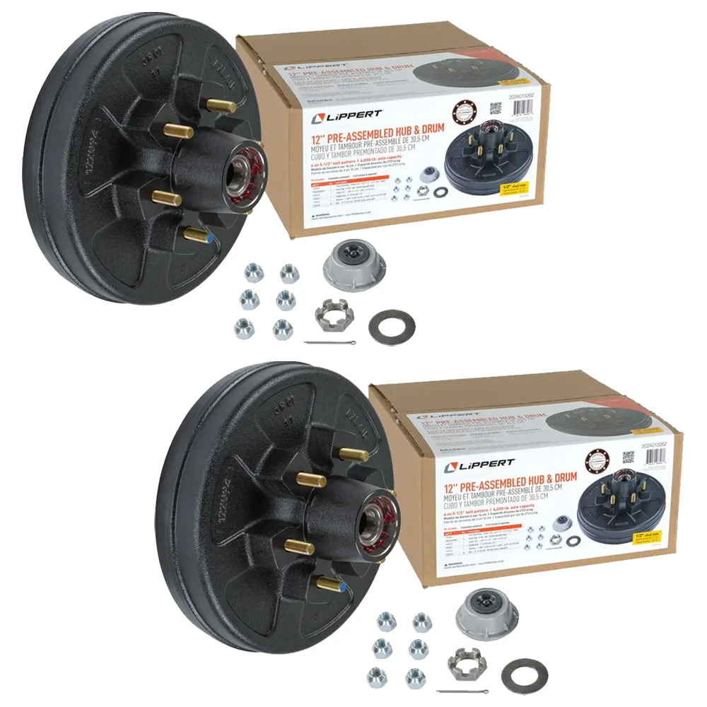 Lippert 6,000-lb Pre-Greased Trailer Hub Assemblies, 6 on 5.5, 2-Pack