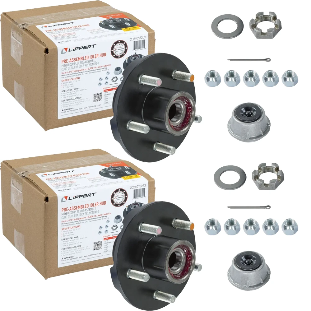 Lippert Complete 3,500-lb Pre-Greased Idler Hub Assemblies 2-Pack (5 on 4.5)