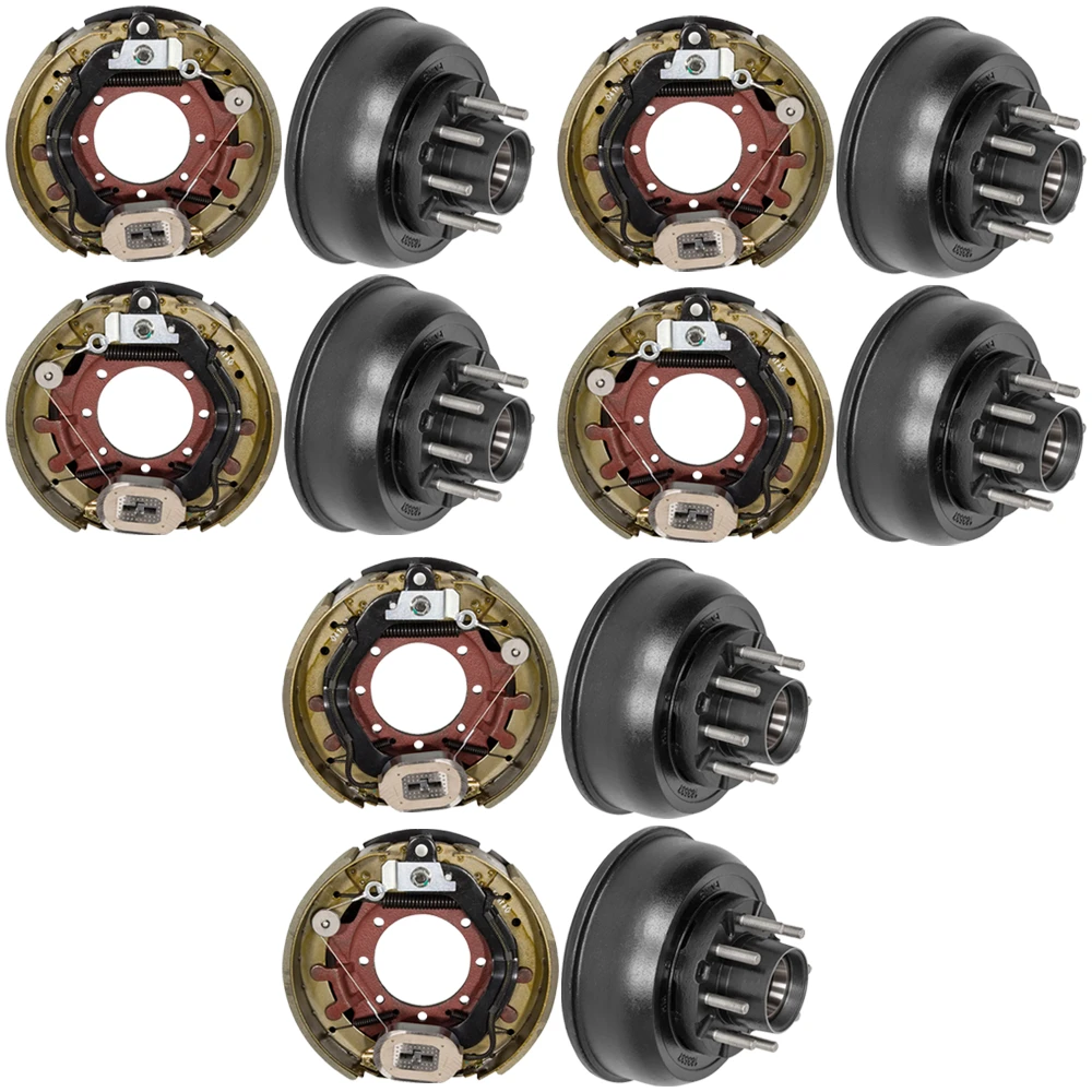Lippert 10K triple axle forward self-adjusting brake assemblies with 8 on 6.5 hub/drums – 12-1/4 x 3-3/8