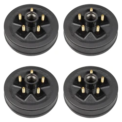 Lippert 10" 3,500-lb Tandem Axle Trailer Brake Hub Assembly Kit – 4-Pack, 5 on 4-1/2", 1/2" Studs