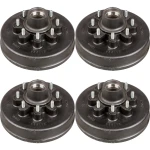 Lippert Tandem 12" Brake Hub & Drum Assembly Kit – 7,000 lb Axles, 8 on 6-1/2" Pattern, 1/2" Studs, Dexter/Alko Compatible (4-Pack)