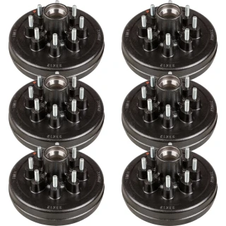 Lippert 12 inch 7K trailer brake hub and drum 8 on 6.5 9/16 studs 6-pack fits Dexter Alko Rockwell