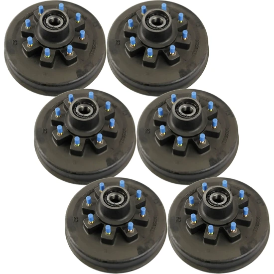 Lippert 8K triple‑axle 12.25×3.38 electric brakes & 8‑on‑6.5 threaded hub kit Dexter Alko Rockwell