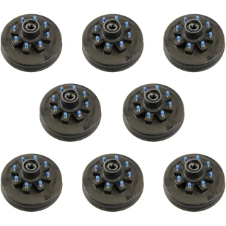Lippert 8K quad‑axle electric brake assemblies with 12‑1/4″ threaded hubs 8‑on‑6.5 Dexter Al‑Ko Rockwell