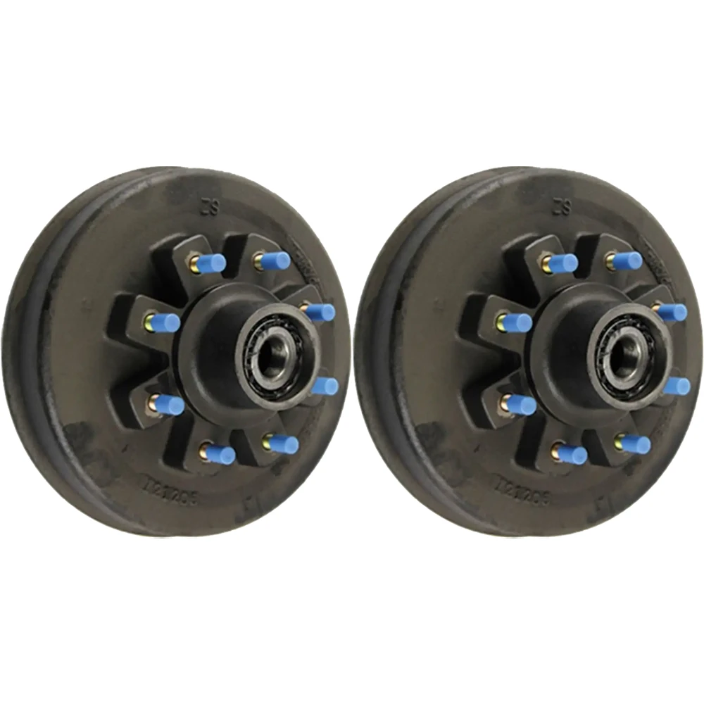 Lippert 12 inch threaded hybrid brake hub pair for 8K axles, 8-on-6.5 bolt pattern, 5/8 inch studs, fits 17.5 inch wheels, Dexter Alko Rockwell compatible