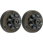 Lippert 12 inch threaded hybrid brake hub pair for 8K axles, 8-on-6.5 bolt pattern, 5/8 inch studs, fits 17.5 inch wheels, Dexter Alko Rockwell compatible