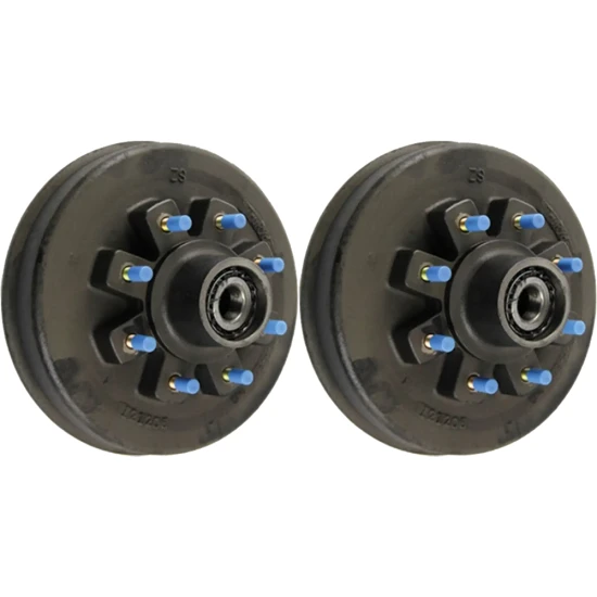 Lippert 12 inch threaded hybrid brake hub pair for 8K axles, 8-on-6.5 bolt pattern, 5/8 inch studs, fits 17.5 inch wheels, Dexter Alko Rockwell compatible