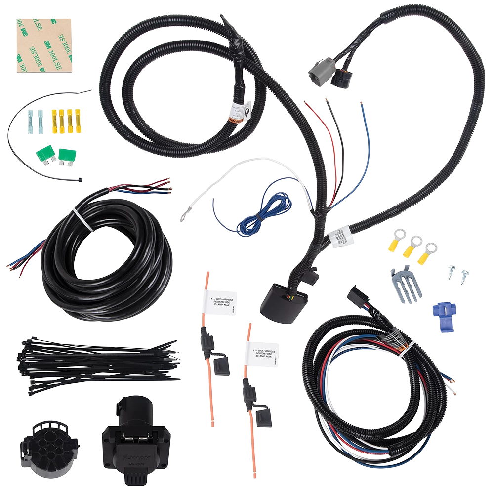 7-Way RV Trailer Wiring Harness w/ Mounting Bracket For 13-22 Hyundai Santa Fe 15-21 KIA Sedona 07-24 Sorento 11-13 EX LX SX