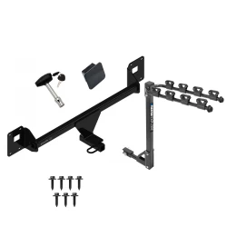 Trailer Tow Hitch w/ 4 Bike Rack For 19-26 VW Jetta tilt away adult or child arms fold down carrier w/ Lock and Cover