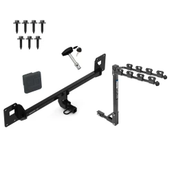 Trailer Tow Hitch w/ 4 Bike Rack For 18-26 VW GTI tilt away adult or child arms fold down carrier w/ Lock and Cover