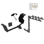 Trailer Tow Hitch w/ 4 Bike Rack For 20-25 Toyota Corolla Sedan tilt away adult or child arms fold down carrier w/ Lock and Cover