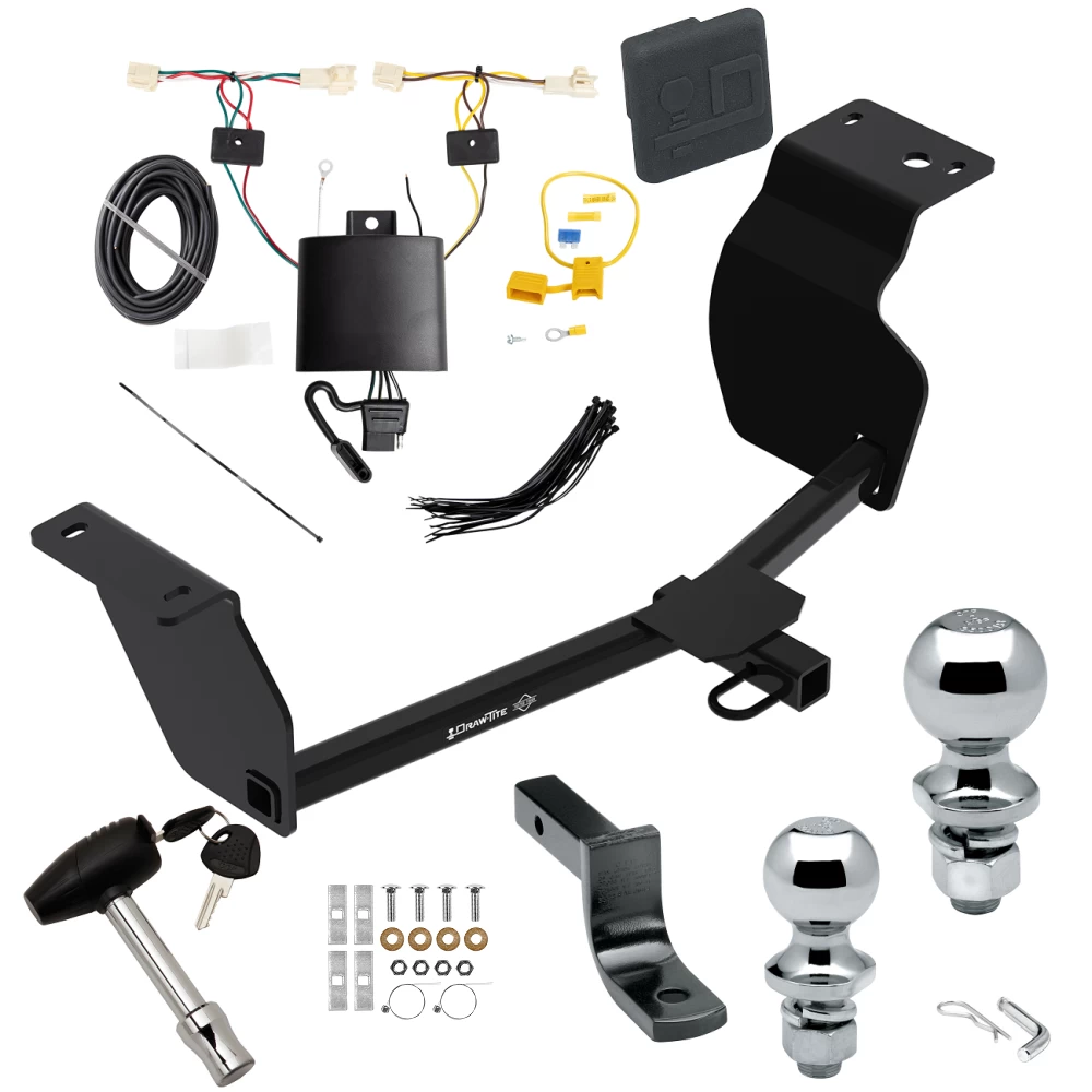 Custom Fit Trailer Hitch Draw-Bar w/ Pin/Clip Wiring Harness (Plug & Play) 1-7/8" and 2" Chrome Ball Security Lock Pin Rubber Hitch Plug Cover Installation Hardware Installation Instructions 77983 3593 118810 63820 63810 580407 2211 Reese Reese Trailer Tow Hitch For 20-24 Toyota Corolla Sedan Deluxe Package Wiring 2" and 1-7/8" Ball and Lock