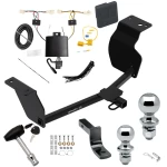 Custom Fit Trailer Hitch Draw-Bar w/ Pin/Clip Wiring Harness (Plug & Play) 1-7/8" and 2" Chrome Ball Security Lock Pin Rubber Hitch Plug Cover Installation Hardware Installation Instructions 77983 3593 118810 63820 63810 580407 2211 Reese Reese Trailer Tow Hitch For 20-24 Toyota Corolla Sedan Deluxe Package Wiring 2" and 1-7/8" Ball and Lock